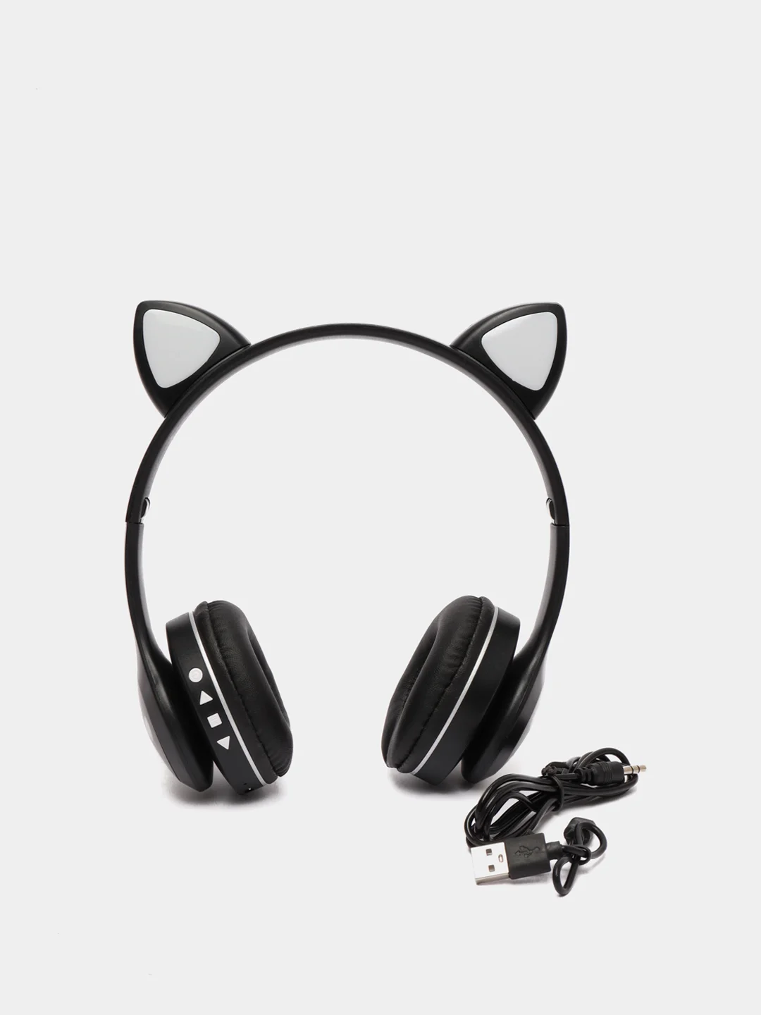 Беспроводные Bluetooth наушники с кошачьими светящимися ушками/ Cat Ear VZV-23M (черные)
