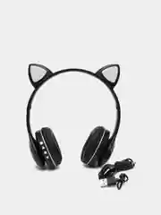 Беспроводные Bluetooth наушники с кошачьими светящимися ушками/ Cat Ear VZV-23M (черные)