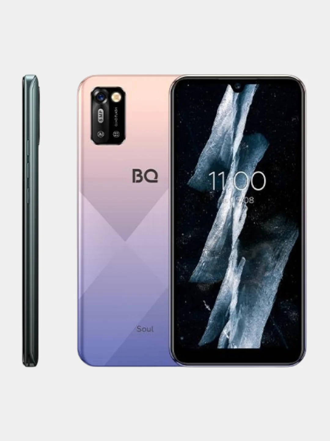 Фиолетовый смартфон BQ 6051G SOUL 1+16 ГБ, Яркий безрамочный 6-дюймовый IPS-экран, акб 3000мАч