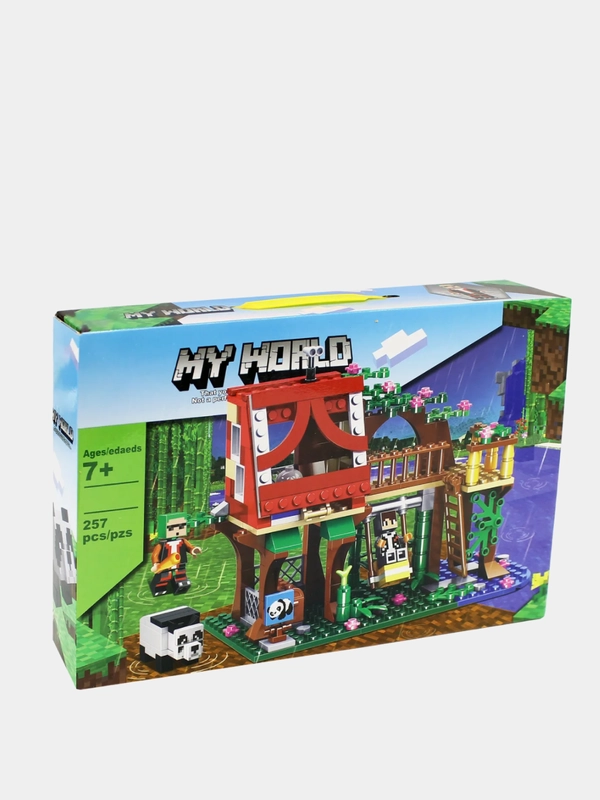 Minecraft / Конструктор My World Майнкрафт Домик для панды 257 деталей