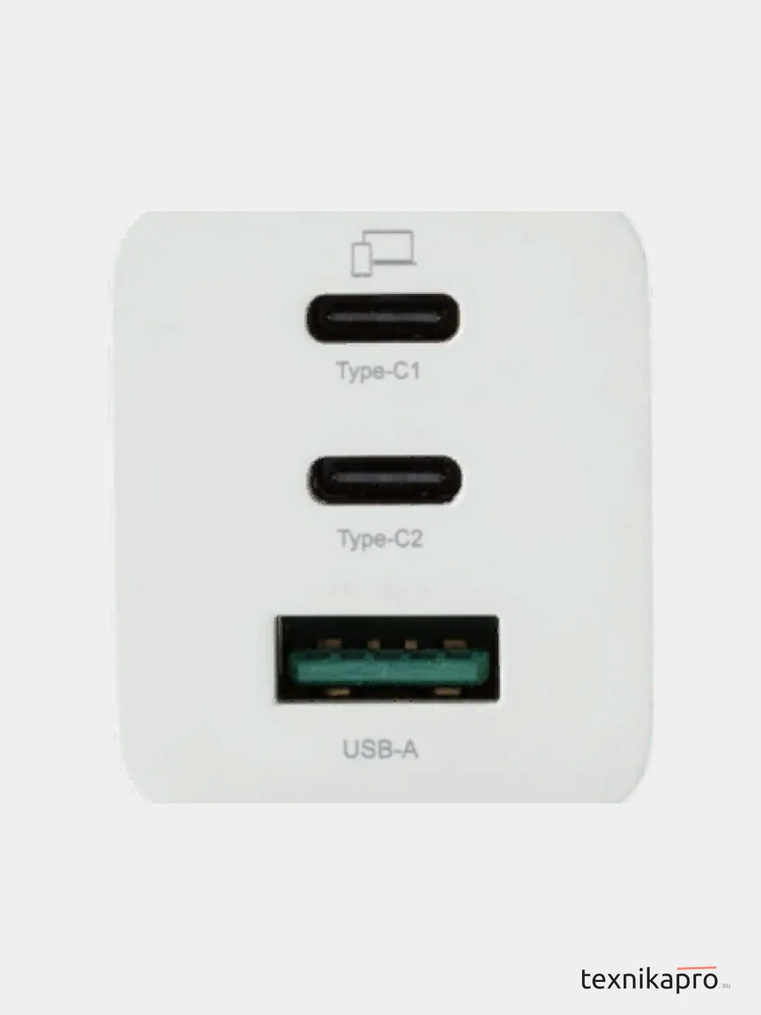 Сетевое зарядное устройство с функцией быстрой зарядки/два разъема USB Type-C/PD,65W Unico