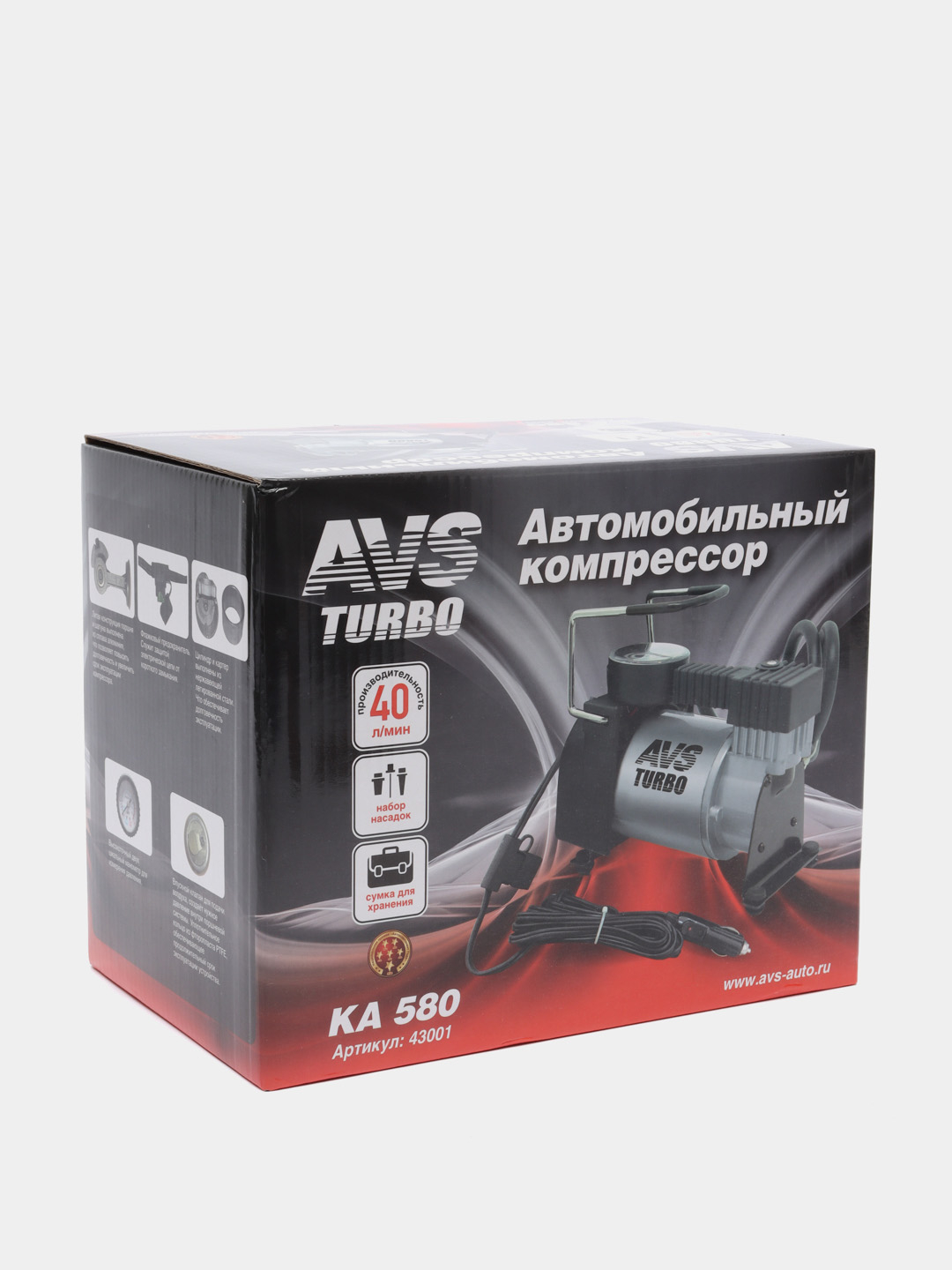 Компрессор автомобильный Turbo AVS KA580  по цене 2150 ₽ в .