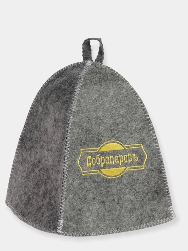 Шапка для бани "ДобропаровЪ" из войлока и шерсти натуральная