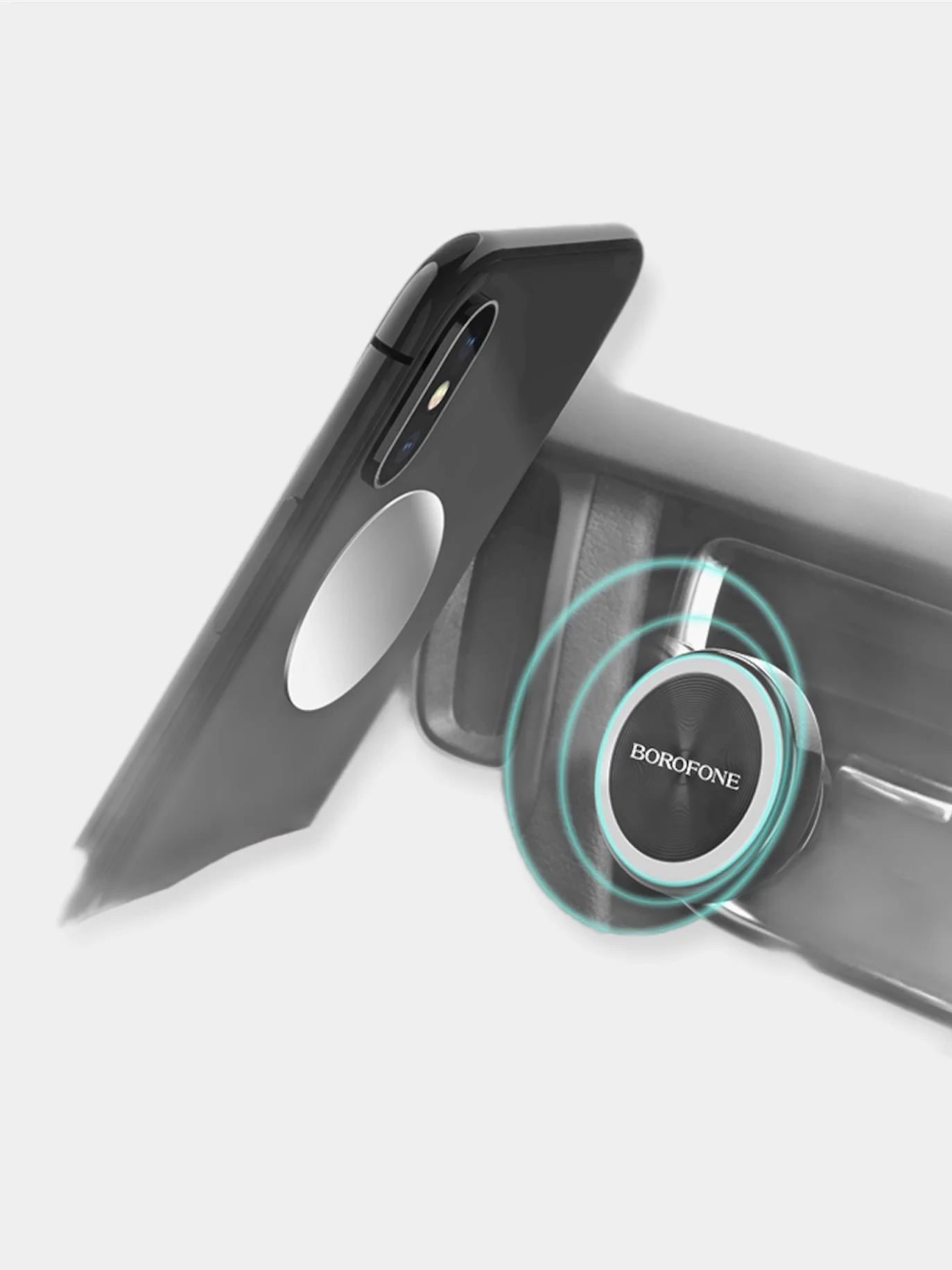 Автомобильный держатель Borofone BH6 Platinum магнитный,в решетку воздуховода в авто