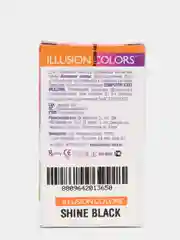 Черный цветные контактные линзы Illusion colors Shine, 2 шт, 3 месяца