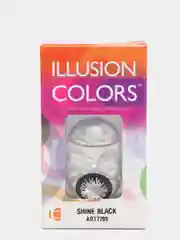 Черный цветные контактные линзы Illusion colors Shine, 2 шт, 3 месяца