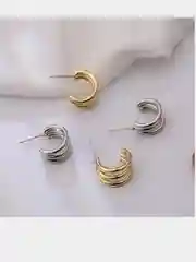 Серьги тройные полукруглые