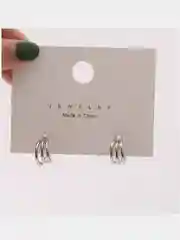 Серьги тройные полукруглые