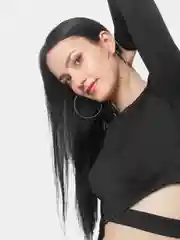 Серьги - кольца Конго 7 и 8 см, Черный Серебро Золото
