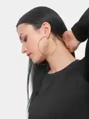 Серьги - кольца Конго 7 и 8 см, Черный Серебро Золото