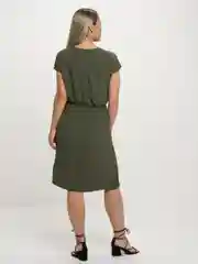 Зеленый платье на запахе женское, повседневное
