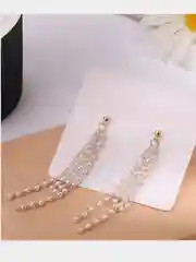 Серьги длинные жемчужные