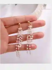 Серьги длинные жемчужные