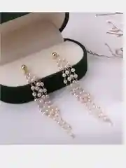 Серьги длинные жемчужные
