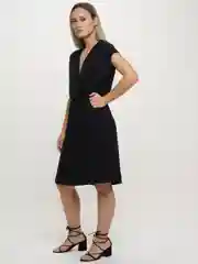 Черный платье на запахе женское, повседневное