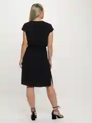 Черный платье на запахе женское, повседневное