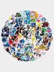 Стикеры из аниме "Соник Ёжик" (Sonic), 50 штук