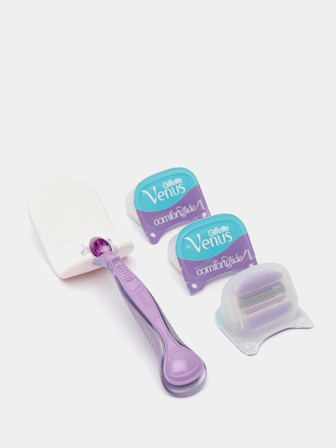Женская бритва Venus Comfort Glide с 3 сменными кассетами и подставкой