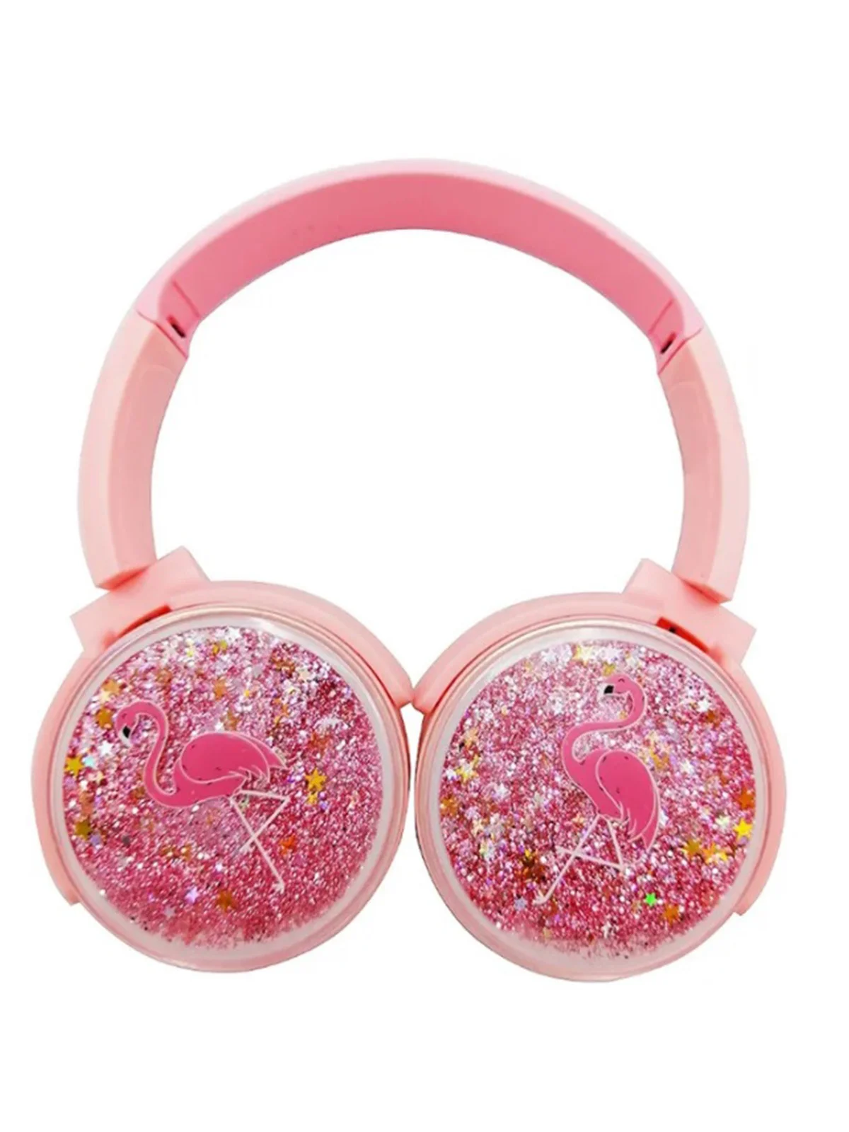 Коралловый беспроводные накладные наушники BT002 Дамбо/ Сезам/ Hello kitty/ фaламинго/ единорог