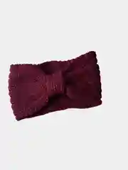 Багровый повязка на голову теплая вязаная