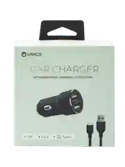 Автомобильное зарядное устройство/АЗУ/с 2 USB 2,4А /с кабелем type-c в комплекте, Unico