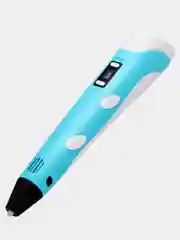 Голубой 3d, 3Д ручка Spider Pen LITE с ЖК дисплеем + трафарет в подарок (3 D/3 Д ручка)
