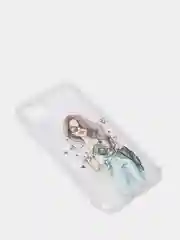 Бежевый чехол Huawei P40 Lite, Хуавей П40 Лайт прозрачный силиконовый с рисунком