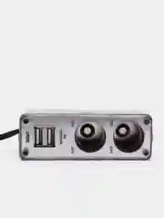 Разветвитель  прикуривателя 2х, 2 USB, со шнуром