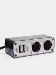 Разветвитель  прикуривателя 2х, 2 USB, со шнуром