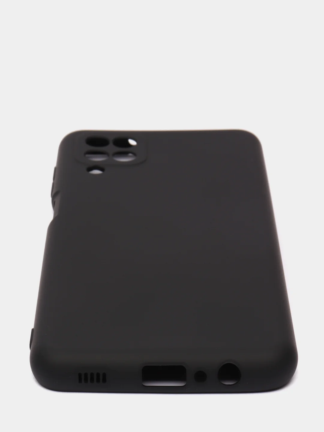 Черный чехол Samsung Galaxy A12 / M12, Галакси А12, силиконовый Silicone Cover с закрытым низом
