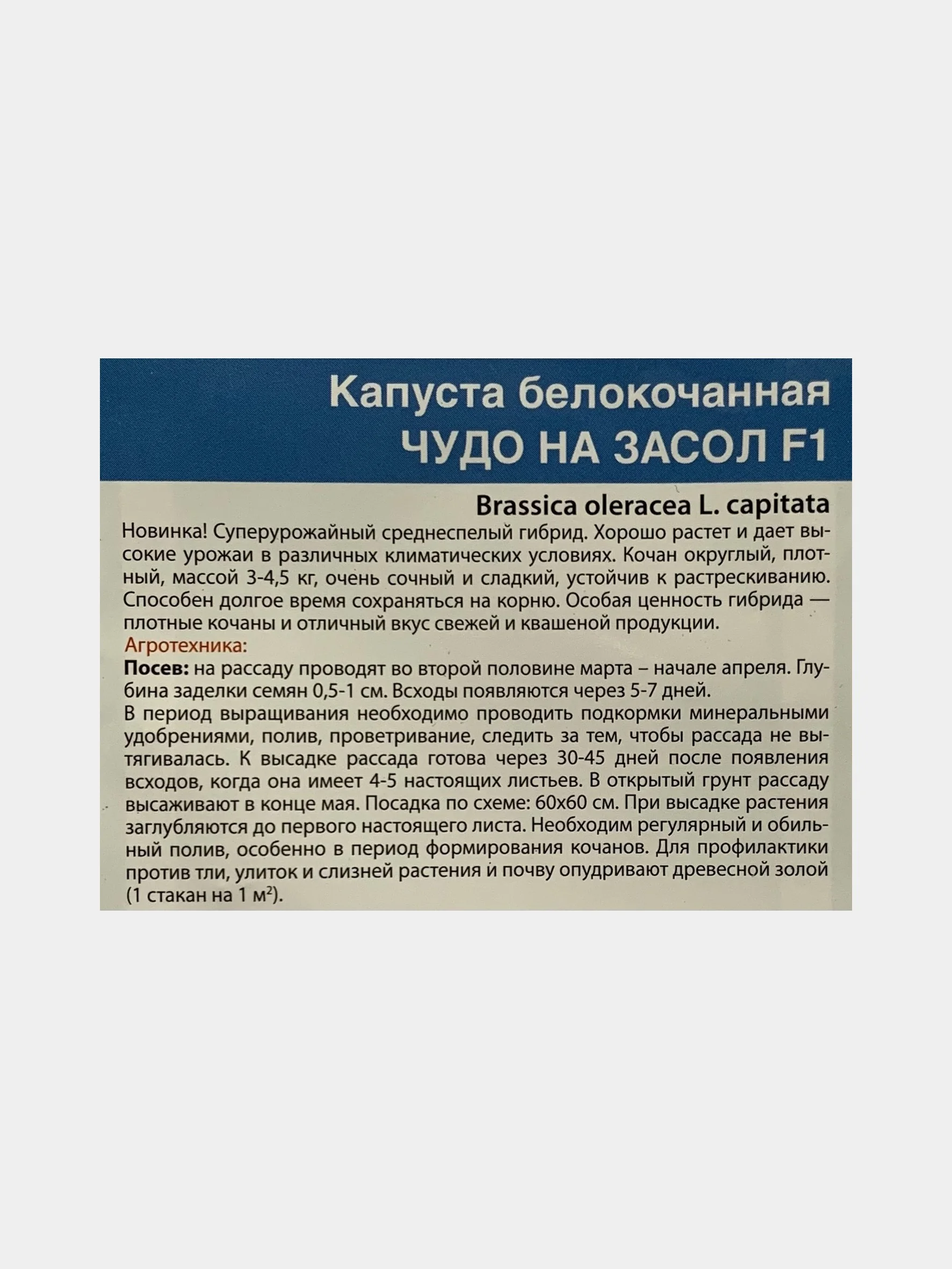 Семена капусты "Чудо на засол"