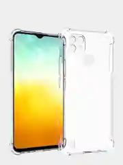 Чехол Realme C21 прозрачный плотный силиконовый с усиленными углами