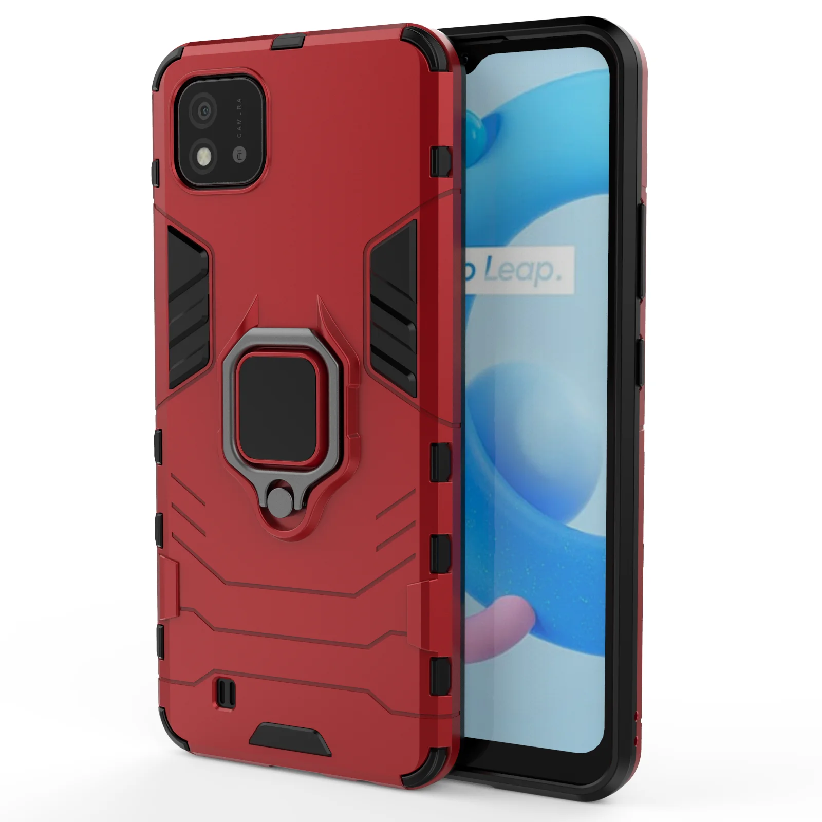 Красный чехол противоударный на Realme C20 и Realme C11 2021 (Реалми С20 и Реалми С11 2021)