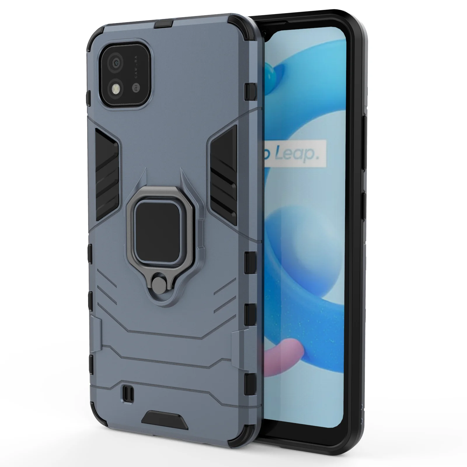 Синий меланж чехол противоударный на Realme C20 и Realme C11 2021 (Реалми С20 и Реалми С11 2021)