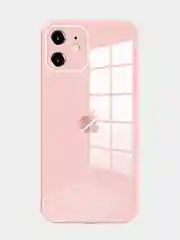 Розовый чехол для iPhone (Айфон) 11 со стеклянной панелью