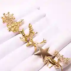 Золотой кольца для салфеток на Новый год, игрушка для ёлки, для новогоднего стола, 6 шт