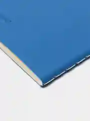 Тетрадь A5 48л, сшивка, клетка, кожзам SoftTouch, синий, BRAUBERG RAINBOW, 403876