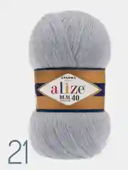 Бирюзовый пряжа Alize Real 40, 40%шерсть, 60%акрил, 100г/480м