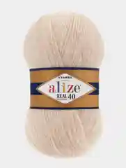 Бежевый пряжа Alize Real 40, 40%шерсть, 60%акрил, 100г/480м