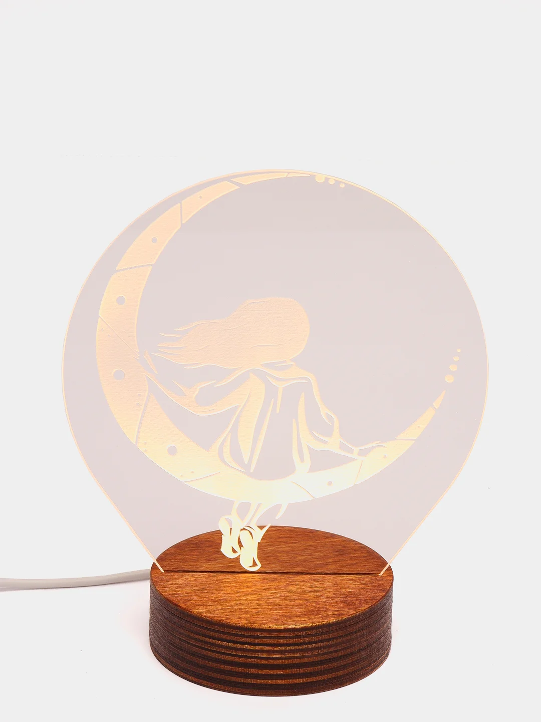Серебряный светильник ночник светодиодный LED