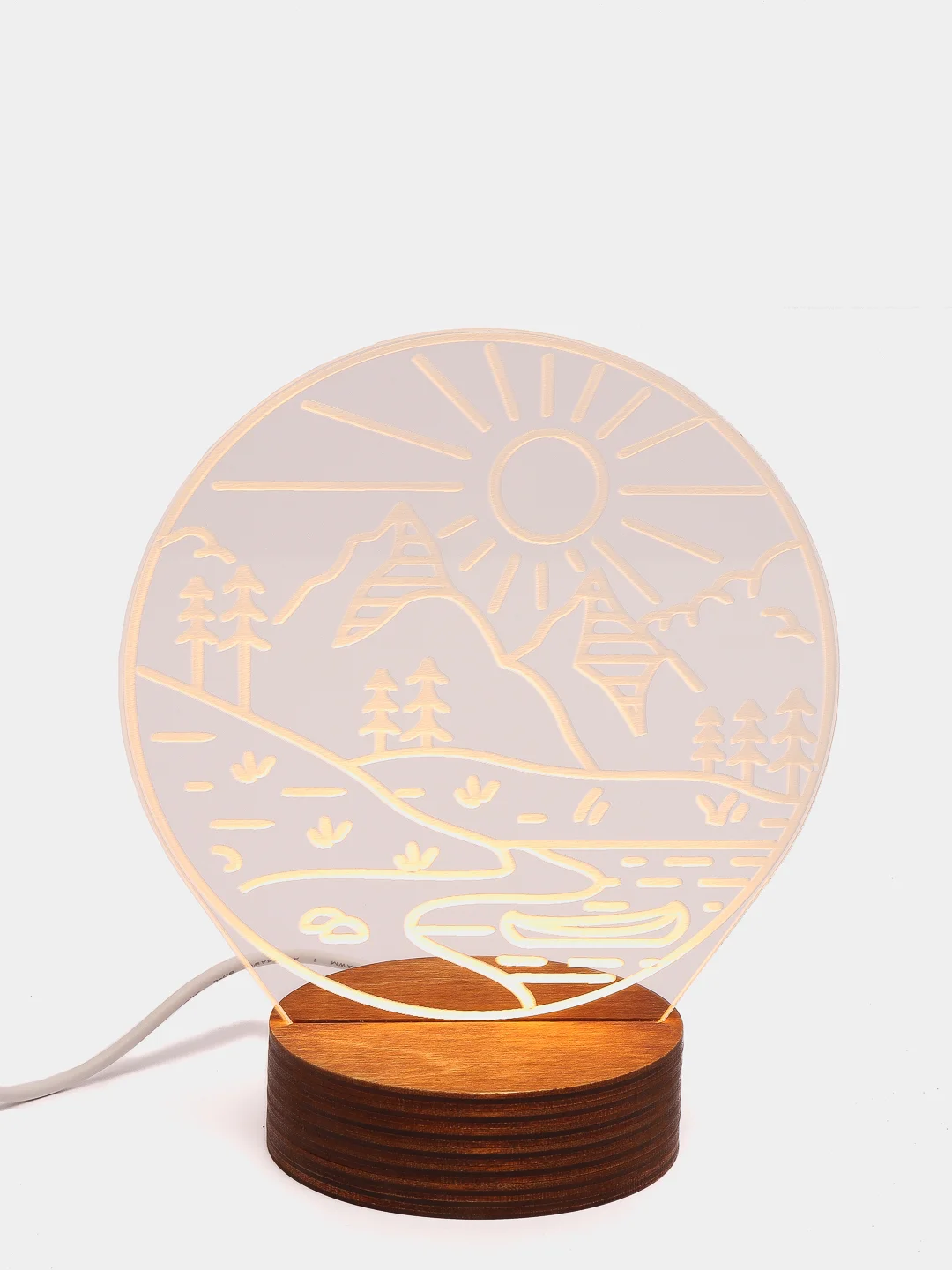 Коричневый светильник ночник светодиодный LED