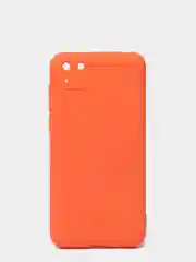 Оранжевый чехол Huawei Y5p, Honor 9S, Хонор 9С силиконовый матовый цветной с подкладом из микрофибры