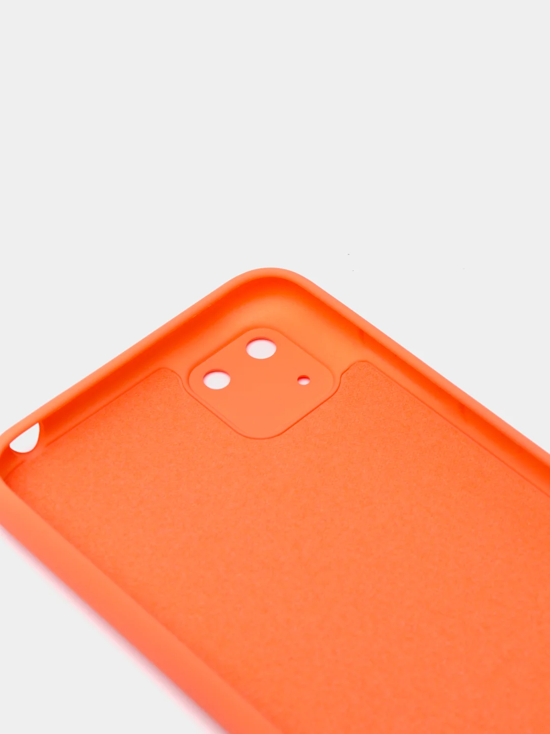 Оранжевый чехол Huawei Y5p, Honor 9S, Хонор 9С силиконовый матовый цветной с подкладом из микрофибры