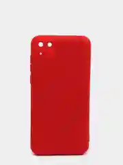 Красный чехол Huawei Y5p, Honor 9S, Хонор 9С силиконовый матовый цветной с подкладом из микрофибры