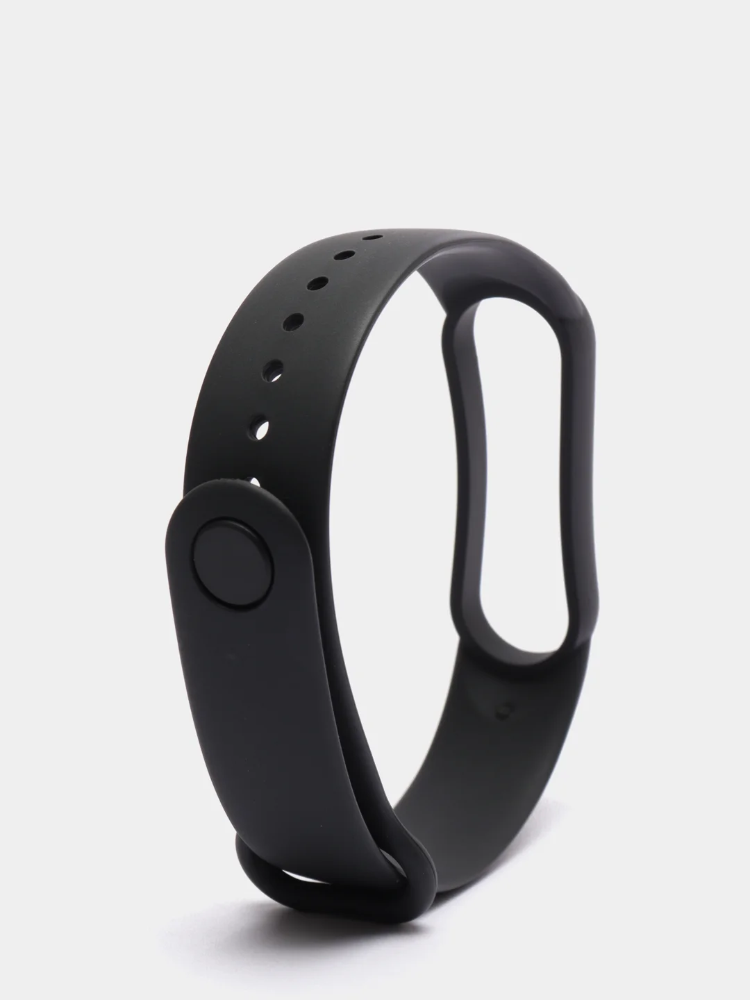 Силиконовый ремешок для Xiaomi Mi Band 2/Band 3/Band 4/Band 5/Band 8, чёрный
