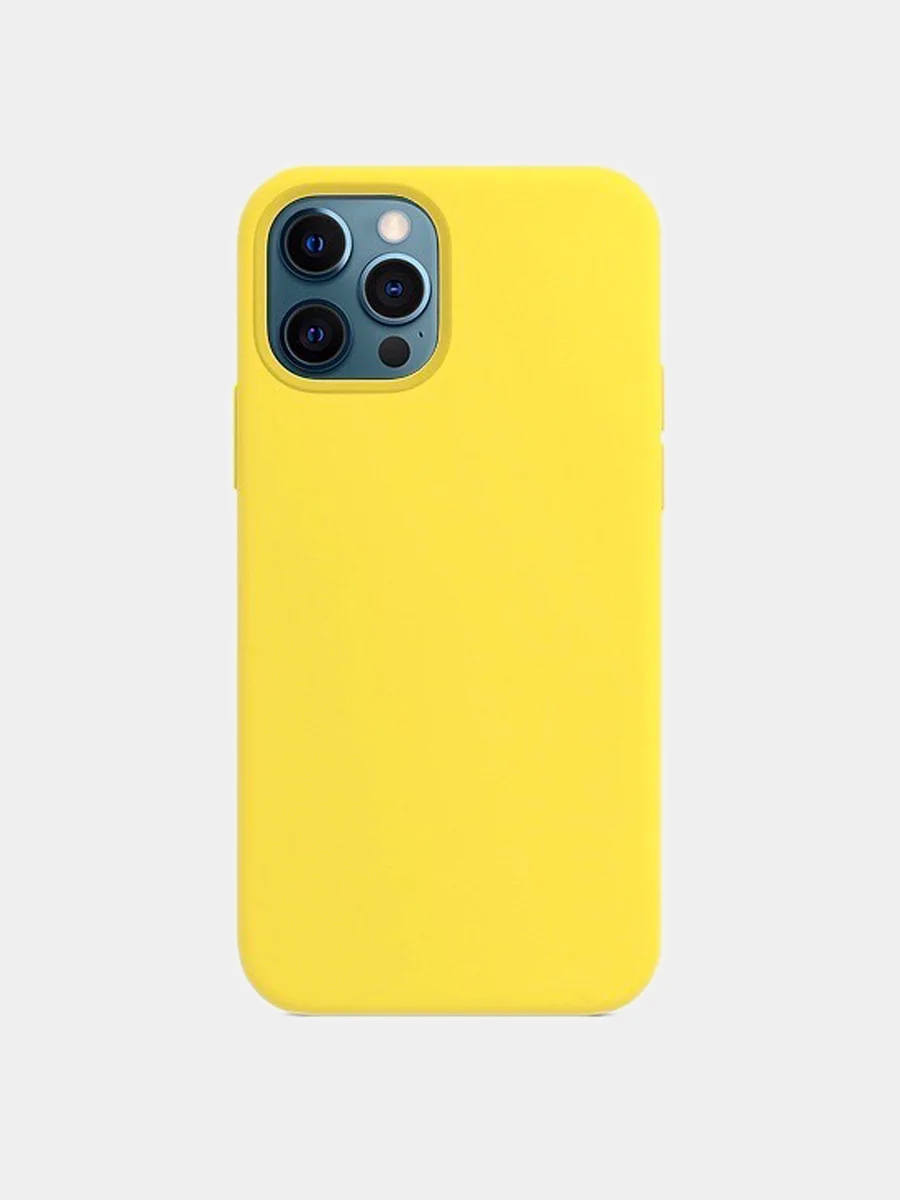 Желтый чехол силиконовый для iPhone Silicone Case Max 12, 12 Pro, 12 Pro Max