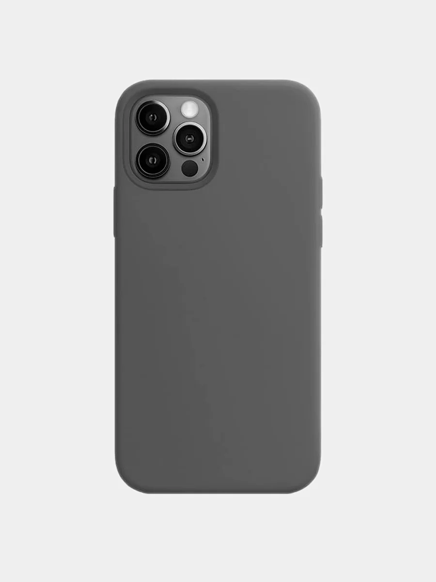 Угольный чехол силиконовый для iPhone Silicone Case Max 12, 12 Pro, 12 Pro Max