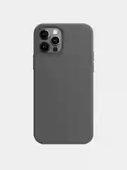 Угольный чехол силиконовый для iPhone Silicone Case Max 12, 12 Pro, 12 Pro Max