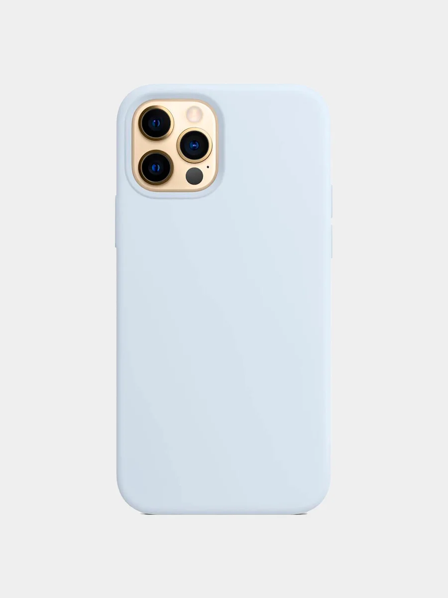 Голубой чехол силиконовый для iPhone Silicone Case Max 12, 12 Pro, 12 Pro Max