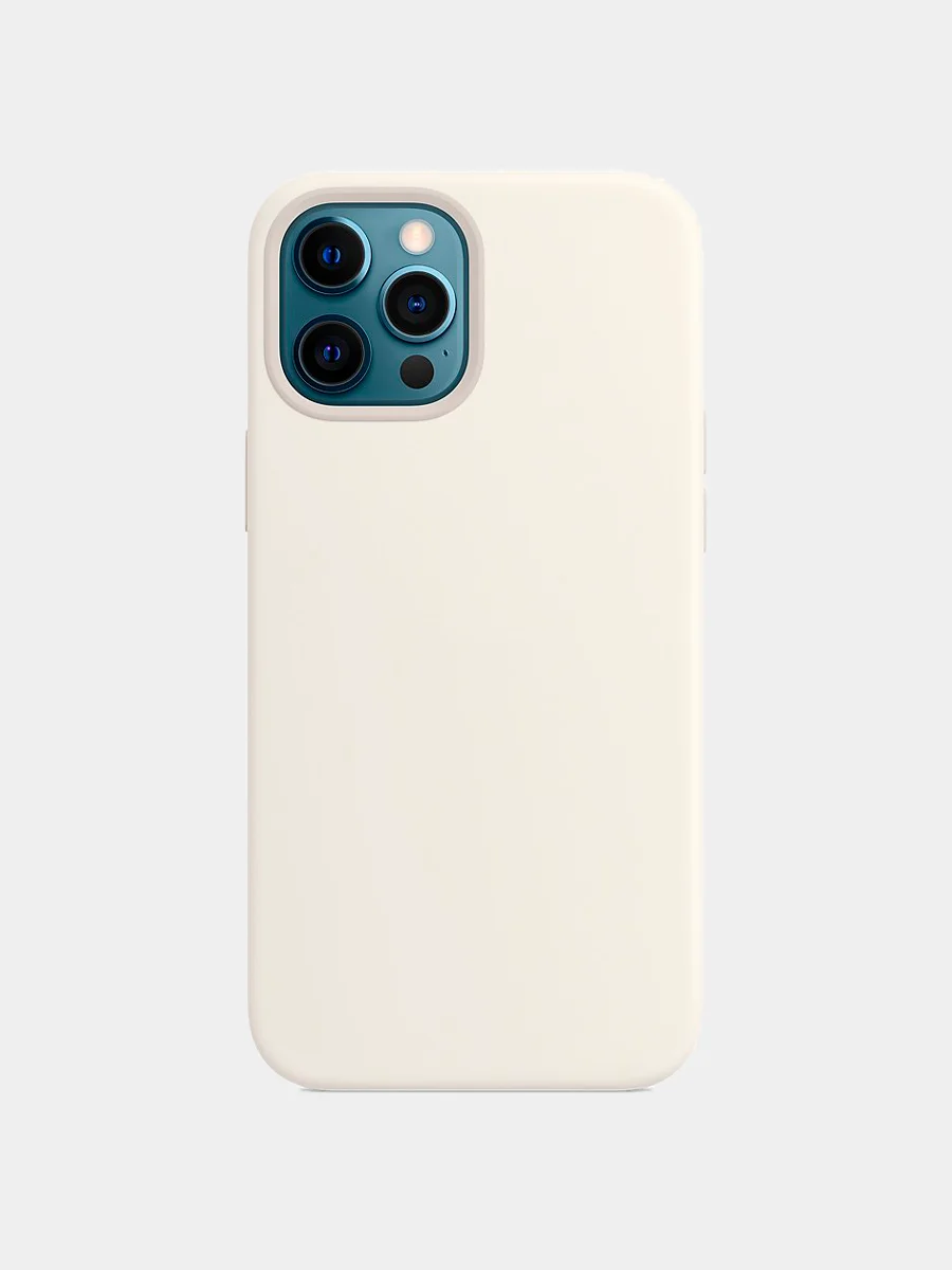 Белый чехол силиконовый для iPhone Silicone Case Max 12, 12 Pro, 12 Pro Max